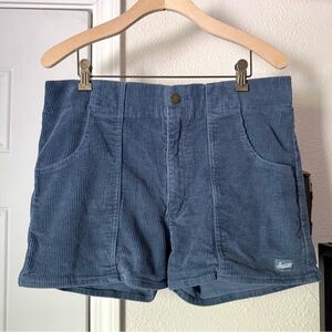 HAMMIES blue cotton corduroy snap button shorts